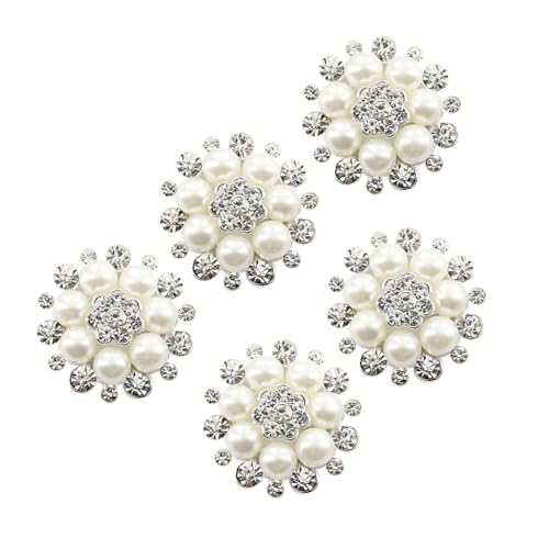 5 Stück Blumenknöpfe Strass Knöpfe Künstliche Perlen Knopf für Schmuckherstellung Kleidung Tasche Schuhe Hochzeitskleid 5 Stück Blumenknöpfe Strass Knöpfe Künstliche Perlen Knopf für Schmuckherstellung Kleidung Tasche Schuhe Hochzeitskleid von ZWTPGKRD
