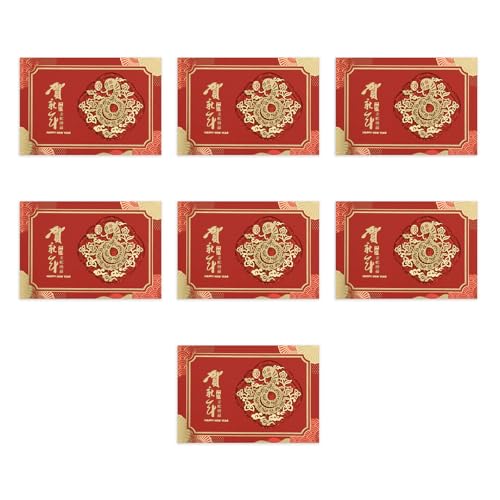 7 x 3D-Grußkarten zum chinesischen Neujahr 2025, Jahr der Schlange, helle Grußkarten für verschiedene Altersgruppen und Anlässe von ZWTPGKRD