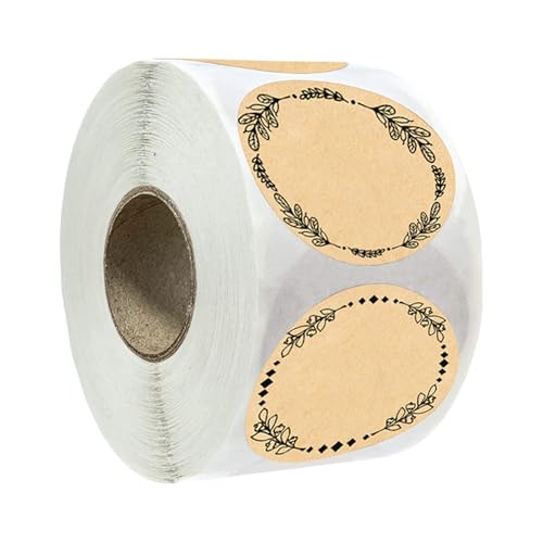 Braune Aufkleber mit Kranz-Designs zum Schreiben von Versandetiketten und zum Organisieren von selbstklebenden Einmachgläser-Etiketten, 500 Stück Braune Aufkleber mit Kranz-Designs zum Schreiben von Versandetiketten und zum Organisieren von selbstklebenden Einmachgläser-Etiketten, 500 Stück von ZWTPGKRD