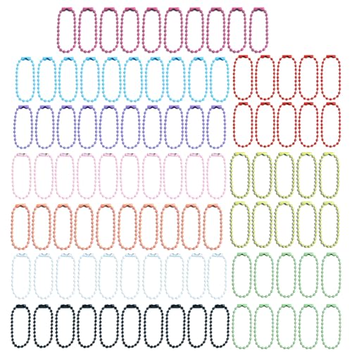Bunte Perlenketten für Schlüsselanhänger und Zubehör, vielseitig, kleine Metallperlen, Schmuckzubehör, 100 Stück von ZWTPGKRD