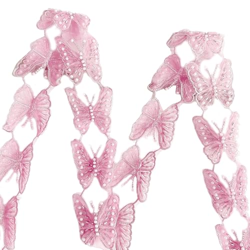 Elegante Pailletten-Schmetterling-Spitzenapplikationen, handgefertigte Dekoration, Perlen-Patches für modische Brautkleidung von ZWTPGKRD