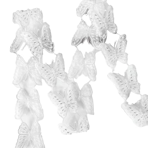 Elegante Pailletten-Schmetterling-Spitzenapplikationen, handgefertigte Dekoration, Perlen-Patches für modische Brautkleidung von ZWTPGKRD