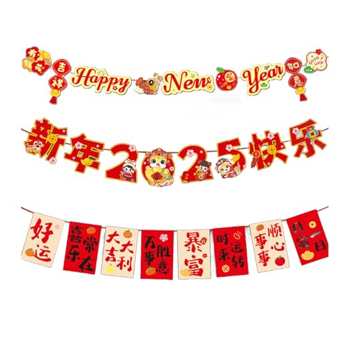Elegantes Neujahrsbanner Set Frühlingsfest Papierzug Flaggen Hängende Ornament Cartoon Charaktere Girlanden für Tür Jahr der Schlange Partyzubehör Elegantes Neujahrsbanner Set Frühlingsfest Papierzug Flaggen Hängende Ornament Cartoon Charaktere Girlanden für Tür Jahr der Schlange Partyzubehör von ZWTPGKRD