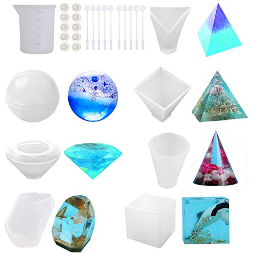 Epoxidharz-Guss-Silikonform, antihaftbeschichtet, leicht zu entformen, für die Herstellung von Schmuck, Zubehör, Heimdekoration, Silikon-Set von ZWTPGKRD