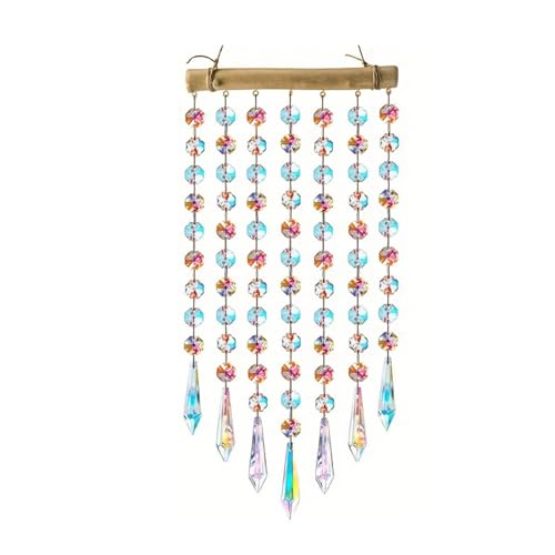 Hängender Kristallprisma-Sonnenfänger, Ornament, Kristall-Windspiel, bunte Glasperlen, Kettenanhänger, dekoratives Ornament, Regenbogenfarbener Wind Hängender Kristallprisma-Sonnenfänger, Ornament, Kristall-Windspiel, bunte Glasperlen, Kettenanhänger, dekoratives Ornament, Regenbogenfarbener Wind von ZWTPGKRD