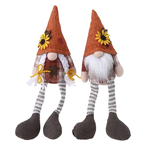 Herbstliche Ahornblatt-Sonnenblume für Puppenornamente, Erntefest, niedlicher Cartoon-Zwerg, Heimdekoration, Schreibtisch-Zwergpuppe von ZWTPGKRD