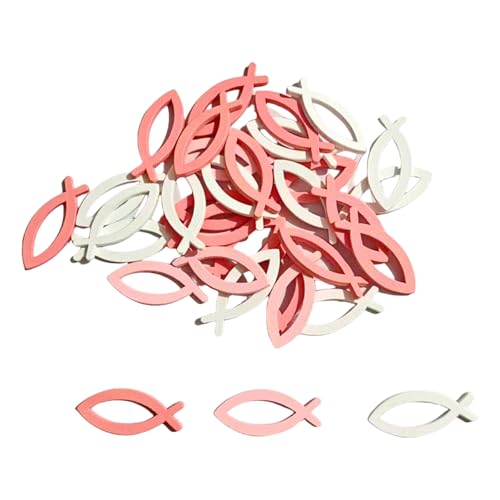Holzfische Taufkonfetti-Set mit 90 religiösen Zeremonien, Tischdekoration, Taufe, Partyzubehör für Kinder, Veranstaltung, Holzfisch, Dekoration für Taufe von ZWTPGKRD