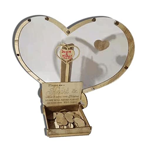 Holzornament, Herzform, für Hochzeit, Party, Schreibtisch, Gastnachricht, Hochzeit, Holz von ZWTPGKRD