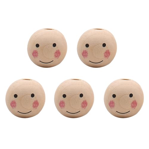 Holzperlen mit Charm-Gesichts-Designs, 100 Stück Holzkugeln für Schmuckherstellung und Armbänder, Ohrringe, Halsketten, Sorgen Holzperlen mit Charm-Gesichts-Designs, 100 Stück Holzkugeln für Schmuckherstellung und Armbänder, Ohrringe, Halsketten, Sorgen von ZWTPGKRD