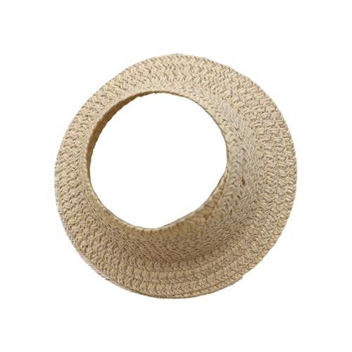 Klassischer geflochtener Strohhut mit 17 cm Strohstruktur, ideal für Outdoor-Abenteuer und Foto-Requisiten, gewebter Puppenhut von ZWTPGKRD