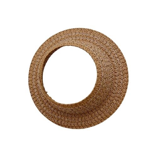 Klassischer geflochtener Strohhut mit 17 cm Strohstruktur, ideal für Outdoor-Abenteuer und Foto-Requisiten, gewebter Puppenhut von ZWTPGKRD