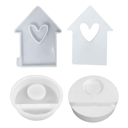 Love House Gießform aus Harz, Gips, Herzform, Betonformen-Set für Schlafzimmer, Dekorationen, Halterformen von ZWTPGKRD