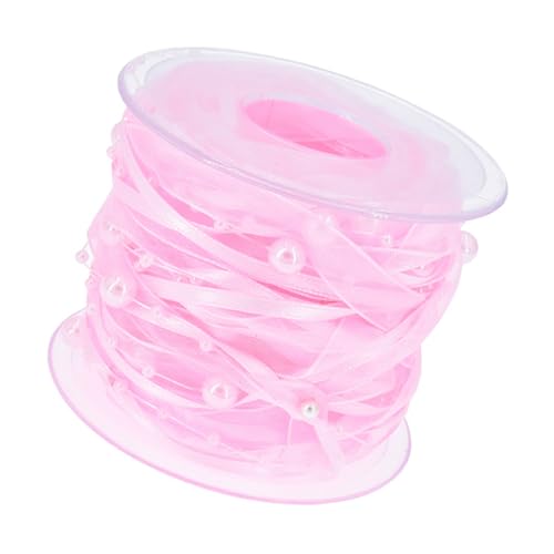 Mehrzweck-Satinband mit Perlen, Zubehör für Kartenherstellung und Blumenarrangements, Weiß, 10 mm breit von ZWTPGKRD