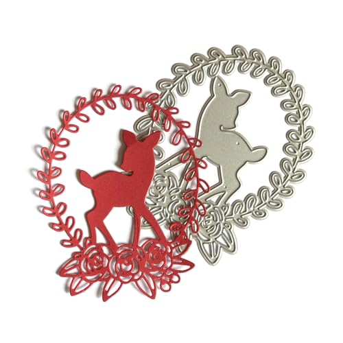 Metall-Stanzschablone für Scrapbooking, Alben, Papier, Scrapbooking, Weihnachten, Elchkranz, Stanzformen von ZWTPGKRD