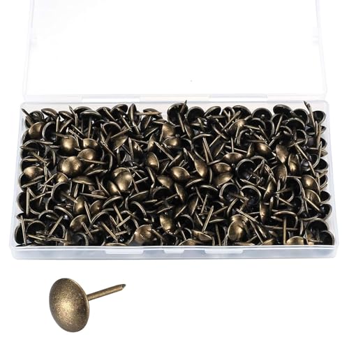 Möbelnägel im Vintage-Stil, 11 mm, runder Kopf, Metall, dekorative Nägel, Upgrades für Sofa, Stuhl, Bettrahmen, Verstärkung, Metallnieten für Möbelreparatur, 200 Stück von ZWTPGKRD