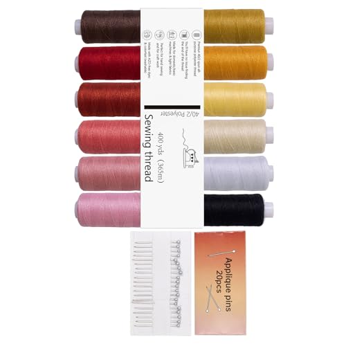 Nähgarn-Set aus stabilem Polyester, 12 Farbtöne, zum Basteln von Kleidungsstücken und Projekten, Nähgarn-Set für die Reparatur von Kleidung Nähgarn-Set aus stabilem Polyester, 12 Farbtöne, zum Basteln von Kleidungsstücken und Projekten, Nähgarn-Set für die Reparatur von Kleidung von ZWTPGKRD