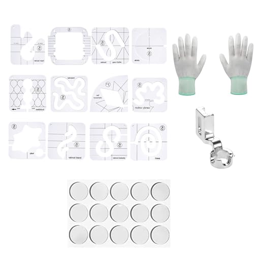 Quilt-Lineal aus Acryl, Freibewegung, Quilt-Vorlagen-Set, Nählineal, Nähschablone, Vorlage für Bastler, Bastler, 15 Stück von ZWTPGKRD