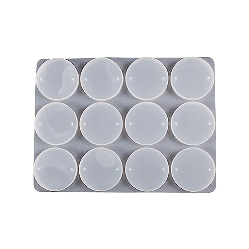 Runde Schlüsselanhänger-Silikonform für Anhänger, Harzform mit 2 Löchern, 12 Mulden, für Schmuck, Charms, Epoxidharz von ZWTPGKRD
