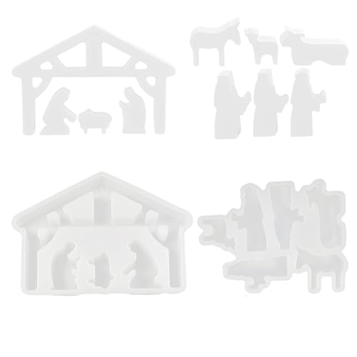 Silikonformen mit Krippenmotiven, Silikon, Epoxidharz zum Backen von Desserts, Schokolade, Weihnachtsdekoration, Formen-Set Silikonformen mit Krippenmotiven, Silikon, Epoxidharz zum Backen von Desserts, Schokolade, Weihnachtsdekoration, Formen-Set von ZWTPGKRD