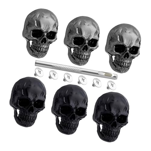 Totenkopf-Nieten, stilvolle Kopfknopfschrauben mit Bohrwerkzeug für Lederhandwerk, Kopfschrauben, Lederverarbeitungszubehör, Nieten für Schuhe Totenkopf-Nieten, stilvolle Kopfknopfschrauben mit Bohrwerkzeug für Lederhandwerk, Kopfschrauben, Lederverarbeitungszubehör, Nieten für Schuhe von ZWTPGKRD