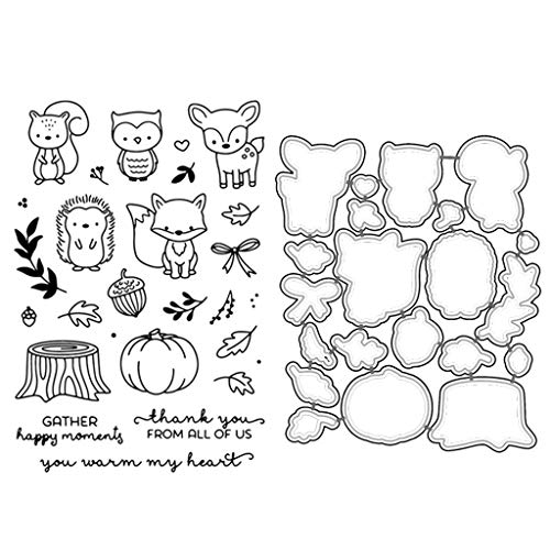 Transparente Silikon-Stempel-Stanzformen, Combo, niedliche Cartoon-Tier-Prägeschablone, Kartenherstellung, Papierbedarf, Scrapbooking, Prägung von ZWTPGKRD