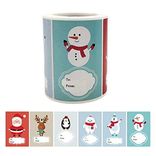 Weihnachtsaufkleber, Weihnachtsmann, Schneemann, dekorative Siegel-Etiketten, 6 Designs für Umschläge, Aufkleber, Siegel, Hochzeit, 250 Stück Weihnachtsaufkleber, Weihnachtsmann, Schneemann, dekorative Siegel-Etiketten, 6 Designs für Umschläge, Aufkleber, Siegel, Hochzeit, 250 Stück von ZWTPGKRD