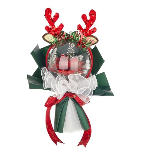 Weihnachtshandstrauß, transparent, transparent, Ballon-Blumenstrauß, Feste, Zubehör, Urlaubsdekoration, Partyzubehör, Handheld-Weihnachtsblumen von ZWTPGKRD