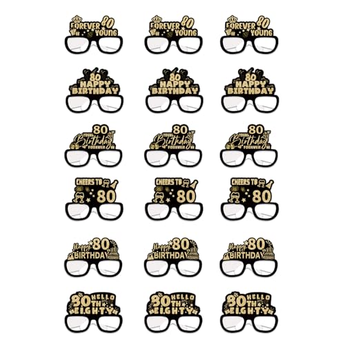 ZWTPGKRD 18 Stück Papierbrillen für Geburtstagspartys, handgefertigte Brillen, stilvolle Foto-Requisiten, elegante gesellschaftliche Veranstaltungen, Dekorationen, Geburtstagsfeiern, Requisiten von ZWTPGKRD