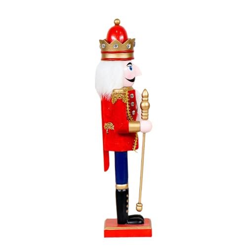 ZWTPGKRD 36 cm königlicher König mit Zeptern, Holzfigur, Weihnachts-Sammelfigur für Tischregal, Dekoration, Nussknacker, Regaldekorationen ZWTPGKRD 36 cm königlicher König mit Zeptern, Holzfigur, Weihnachts-Sammelfigur für Tischregal, Dekoration, Nussknacker, Regaldekorationen von ZWTPGKRD