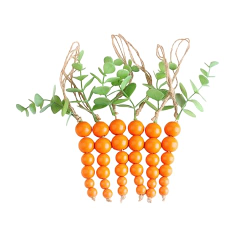 ZWTPGKRD 5 Stück hängende Holzperlen Karotten Ostern Baumschmuck Korbfüller Bauernhaus Frühling Tablett Füllstoffe Haus und Garten Dekor ZWTPGKRD 5 Stück hängende Holzperlen Karotten Ostern Baumschmuck Korbfüller Bauernhaus Frühling Tablett Füllstoffe Haus und Garten Dekor von ZWTPGKRD