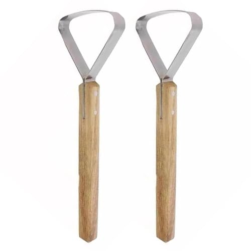 ZWTPGKRD Fleischwerkzeug mit Holzgriff, Leder, Edelstahlschaber, Schneiden, Schneiden zum Basteln, Hautpflegen, 2 Stück ZWTPGKRD Fleischwerkzeug mit Holzgriff, Leder, Edelstahlschaber, Schneiden, Schneiden zum Basteln, Hautpflegen, 2 Stück von ZWTPGKRD