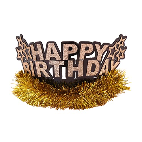 ZWTPGKRD Happy Birthday Stirnband Haarschleife Mehrzweck-Haushaltsrequisiten Ornament für Festival Neujahr Party Requisiten Geschenk Stoff Kegel Hut von ZWTPGKRD