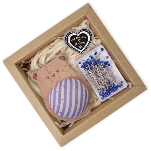 ZWTPGKRD Holznadelkissen mit 100 Stück, zum Nähen für Schneidern, Nähen, 38 mm, Quilten, Positionierung mit Halter, Positionierungsnadeln für Stoff ZWTPGKRD Holznadelkissen mit 100 Stück, zum Nähen für Schneidern, Nähen, 38 mm, Quilten, Positionierung mit Halter, Positionierungsnadeln für Stoff von ZWTPGKRD
