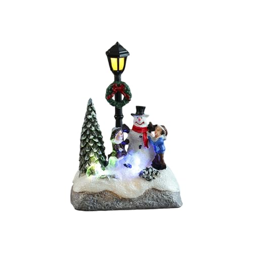 ZWTPGKRD Leuchtende Weihnachtsfigur aus Kunstharz, batteriebetrieben (nicht im Lieferumfang enthalten) für Holdiay-Partys, Tischdekoration, Kunstharz-Ornament von ZWTPGKRD