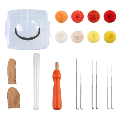 ZWTPGKRD Nadelfilz-Kits, Starter für Anfänger, Erwachsene, Werkzeuge enthalten, Fingerschutz-Set, Filzen für Anfänger ZWTPGKRD Nadelfilz-Kits, Starter für Anfänger, Erwachsene, Werkzeuge enthalten, Fingerschutz-Set, Filzen für Anfänger von ZWTPGKRD