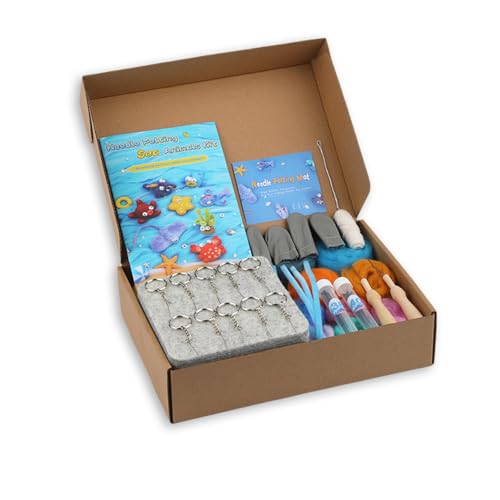 ZWTPGKRD Nadelfilz-Set mit Meerestier-Motiv, mit Anleitung (evtl. nicht in deutscher Sprache) für Anfänger, handgefertigtes Filztier von ZWTPGKRD