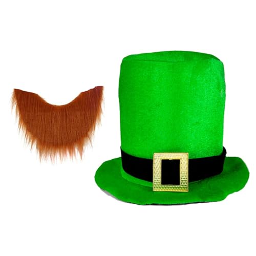 ZWTPGKRD Stabile farbige Materialien, Patricking Day-Kostüme, Mode-Accessoire mit traditionellem grünem Oberteil, Hut und Bart-Design ZWTPGKRD Stabile farbige Materialien, Patricking Day-Kostüme, Mode-Accessoire mit traditionellem grünem Oberteil, Hut und Bart-Design von ZWTPGKRD