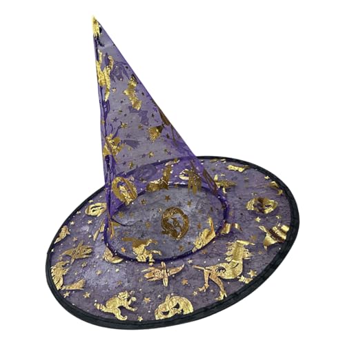 ZWTPGKRD Verstellbarer Hexenhut, 33 cm hoch, spitz, Halloween-Partyhut, Unisex-Kostüm-Zubehör für Erwachsene, Kinder, Cosplay, Kostümzubehör, 5 Stück ZWTPGKRD Verstellbarer Hexenhut, 33 cm hoch, spitz, Halloween-Partyhut, Unisex-Kostüm-Zubehör für Erwachsene, Kinder, Cosplay, Kostümzubehör, 5 Stück von ZWTPGKRD