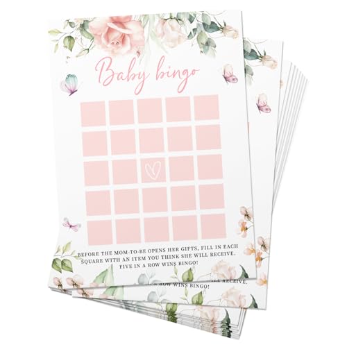 Z Baby Shower Bingo Spiel Mädchen Baby Bingo Set 50 Stück ROS Flower Theme Party Karten Z Baby Shower Bingo Spiel Mädchen Baby Bingo Set 50 Stück ROS Flower Theme Party Karten von ZWV