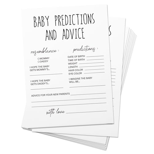 Zw Baby Bingo lustige Babyparty-Spiele, geschlechtsneutraler Junge oder Mädchen, minimalistisch, gefüllt, lustige Dusch-Spielaktivität (50 einzigartige Karten) von ZWV
