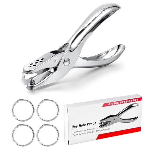 ZWWOGE Einzellochstanze 3mm Silber Einzellochstanze Metall Stanzzange Lochzange Papier Hochleistungslocher Als Etiketten Stanzer Mit Loch Ein-Loch Lochzange FüR Papier, Fotos, GrußKarten, Karten von ZWWOGE