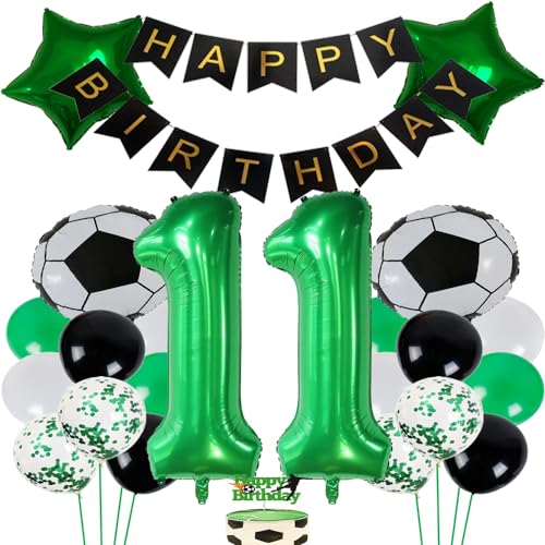 Fußball Luftballon 11 Jahre Geburtstag Deko Grün fussball deko geburtstag kinder 11 jahre geburtstag deko junge 11 jahre fussball Fußball Party Deko von ZWWsullo