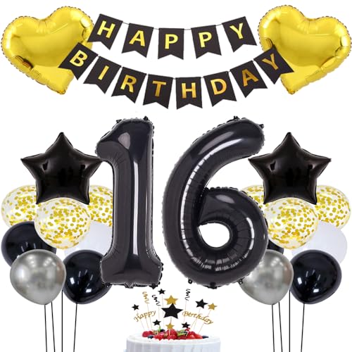 Happy Birthday Girlande Ballon Schwarz Gold Deko 16 Geburtstag Deko geburtstag deko 16 junge Dekoration 16 Geburtstag Birthday Party Decorations Schwarz Gold Deko mit Happy Birthday Girlande Happy Birthday Girlande Ballon Schwarz Gold Deko 16 Geburtstag Deko geburtstag deko 16 junge Dekoration 16 Geburtstag Birthday Party Decorations Schwarz Gold Deko mit Happy Birthday Girlande von ZWWsullo