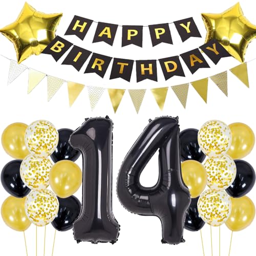 Luftballons 14 Geburtstag Dekoration Schwarz Gold Geburtstagsdeko 14 Jahre Mann Geburtstag 14 Junge Folienballon 14 Geburtstag Deko Junge Geburtstagsdeko 14 Jahr Junge Party Deko Gold Schwarz Luftballons 14 Geburtstag Dekoration Schwarz Gold Geburtstagsdeko 14 Jahre Mann Geburtstag 14 Junge Folienballon 14 Geburtstag Deko Junge Geburtstagsdeko 14 Jahr Junge Party Deko Gold Schwarz von ZWWsullo