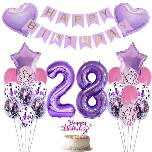 ZWWsullo Luftballon 28 Geburtstag Folienballon Deko jahre Geburtstag dekoration mädchen Luftballons Lila Happy Birthday Folienballon 28 Geburtstagsdeko Lila Geburtstagdeko Dekoration ZWWsullo Luftballon 28 Geburtstag Folienballon Deko jahre Geburtstag dekoration mädchen Luftballons Lila Happy Birthday Folienballon 28 Geburtstagsdeko Lila Geburtstagdeko Dekoration von ZWWsullo