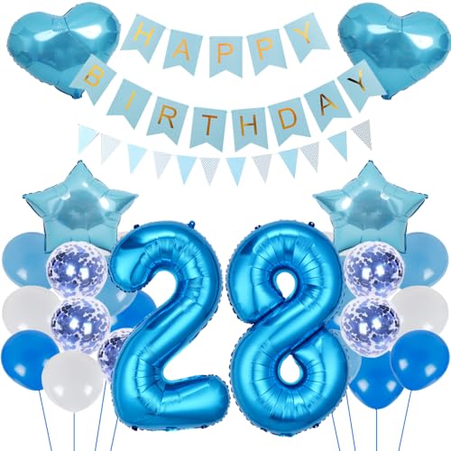 ZWWsullo Luftballon Geburtstagsdeko Jungen Blau Zahl 28 Geburtstag Mädchen Luftballon-Zahl Riesen Folienballon Geburtstagsdeko Junge Dekoration 28 jahre Geburtstag Junge Party Dekoration ZWWsullo Luftballon Geburtstagsdeko Jungen Blau Zahl 28 Geburtstag Mädchen Luftballon-Zahl Riesen Folienballon Geburtstagsdeko Junge Dekoration 28 jahre Geburtstag Junge Party Dekoration von ZWWsullo