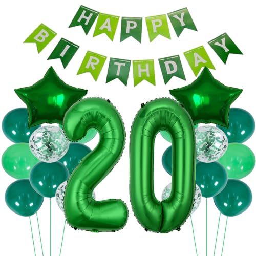 ZWWsullo Luftballons Zahl 20 Grün Happy Birthday Girlande Luftballons 20. Geburtstag Grün mit Girlande happy birthday 20 jahre deko Grün XXXL Riesen Folienballon 20 Folienballon 20 Junge ZWWsullo Luftballons Zahl 20 Grün Happy Birthday Girlande Luftballons 20. Geburtstag Grün mit Girlande happy birthday 20 jahre deko Grün XXXL Riesen Folienballon 20 Folienballon 20 Junge von ZWWsullo