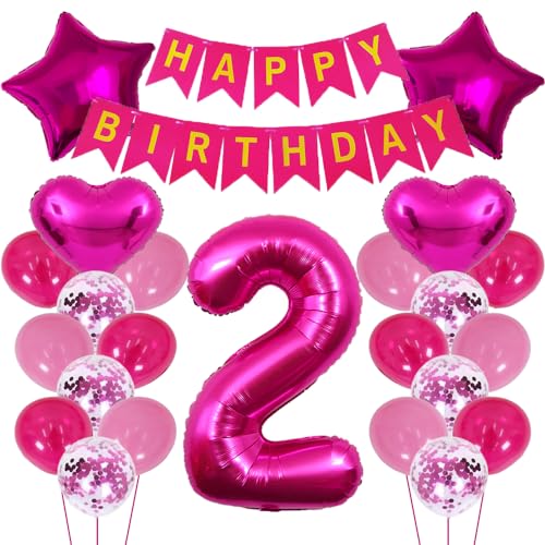 ZWWsullo Riesen Folienballon Rosa Deko Geburtstag 2 Jahre Mädchen Luftballon Geburtstagsdeko Dekoration ZWWsullo Riesen Folienballon Rosa Deko Geburtstag 2 Jahre Mädchen Luftballon Geburtstagsdeko Dekoration von ZWWsullo
