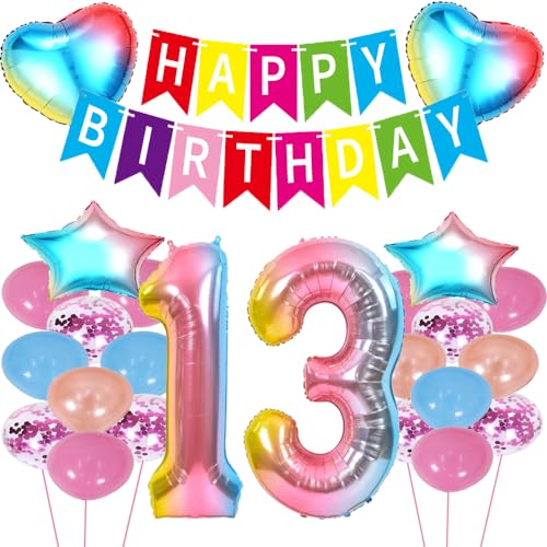 ZWWsullo geburtstagsdeko mädchen 13 geburtstag Luftballon 13 Geburtstag Dekoration Set 13 Geburtstag Deko Regenbogen 13 Geburtstag Deko Helium Folienballon Riesen Helium Happy Birthday Party ZWWsullo geburtstagsdeko mädchen 13 geburtstag Luftballon 13 Geburtstag Dekoration Set 13 Geburtstag Deko Regenbogen 13 Geburtstag Deko Helium Folienballon Riesen Helium Happy Birthday Party von ZWWsullo