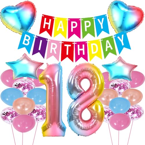 ZWWsullo geburtstagsdeko mädchen 18 geburtstag Luftballon 18 Geburtstag Dekoration Set 18 Geburtstag Deko Regenbogen 18 Geburtstag Deko Helium Folienballon Riesen Helium Happy Birthday Party ZWWsullo geburtstagsdeko mädchen 18 geburtstag Luftballon 18 Geburtstag Dekoration Set 18 Geburtstag Deko Regenbogen 18 Geburtstag Deko Helium Folienballon Riesen Helium Happy Birthday Party von ZWWsullo